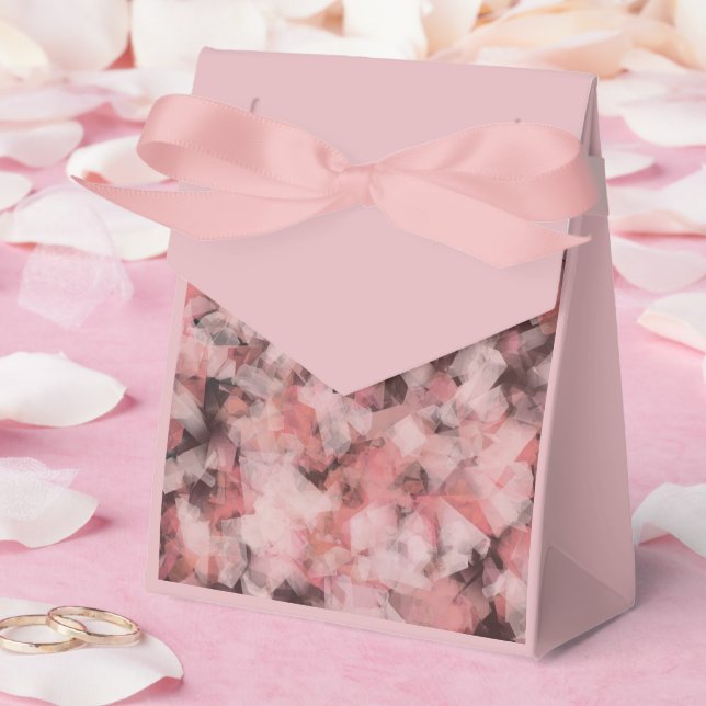 Black Grey Pink White Modern Geometric Abstract Favour Box (Wedding)