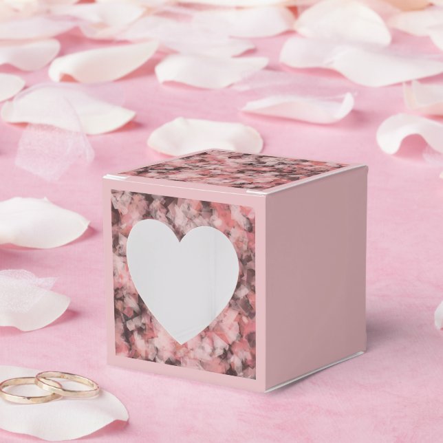 Black Grey Pink White Modern Geometric Abstract Favour Box (Wedding)