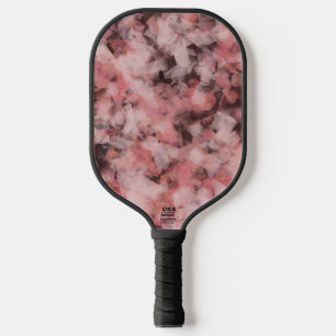 Black Grey Pink White Modern Geometric Abstract Pickleball Paddle