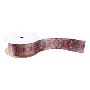 Black Grey Pink White Modern Geometric Abstract Satin Ribbon
