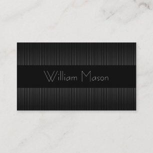 Black & Grey Pinstripe Professional Business Card