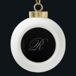 Black Grey Plain Minimalist Add Initial Monogram Ceramic Ball Christmas Ornament<br><div class="desc">Those who see it will say what a simple design and will not be able to take their eyes off this. It is a very elegant, very aesthetic and very simple perfect design. With such simplicity, you will immediately reflect what a fine personality you have and the sensitivity in your...</div>