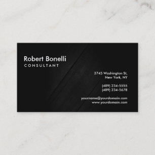 Black Grey Plain Modern Consultant Business Card