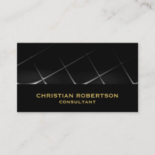 Black Grey Plain Modern Consultant Business Card