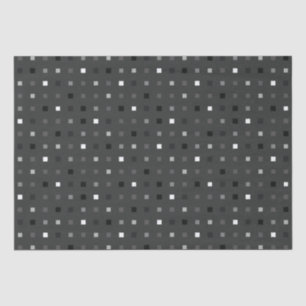 Black Grey Playful Pixel Seamless Pattern Tissue Paper