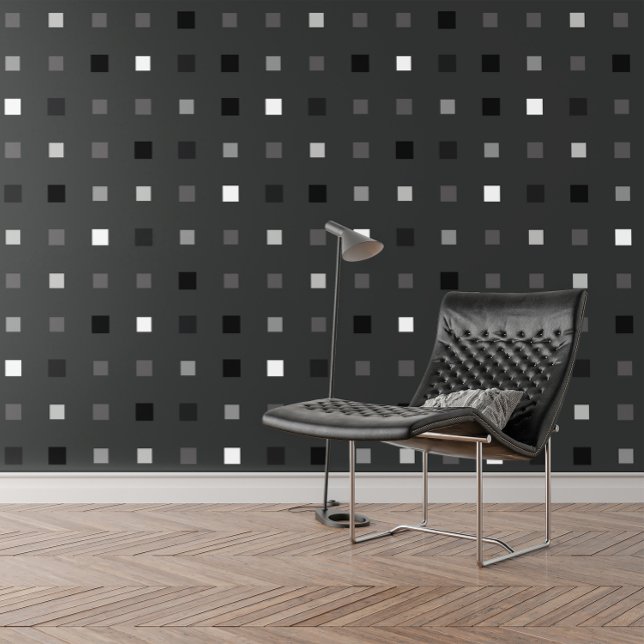 Black Grey Playful Pixel Seamless Pattern Wallpaper (Creator Uploaded)