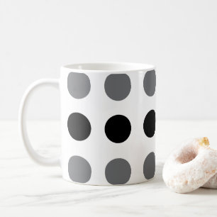 Black Grey Polka Dot  Coffee Mug