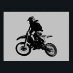 Black Grey Pop Art Motocross Motorcyle Sport Poster<br><div class="desc">Sport Themed Digitally Edited Art - Motocross Poster Print - College Pop Art - Computer Images - The only way to do great work is to love what you do.</div>