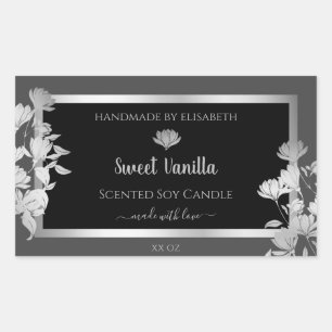 Black Grey Product Packaging Labels Silver Frame