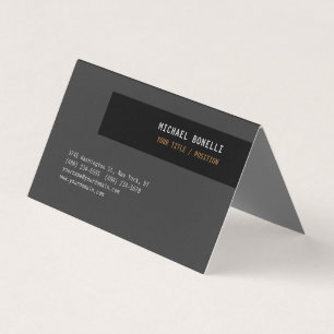 Black Grey Professional Custom Name Position Best Business Card