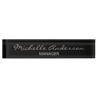 Black Grey Professional Script Manager Nameplate