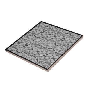 Black Grey Rectangular Shapes Geometric Pattern Ceramic Tile