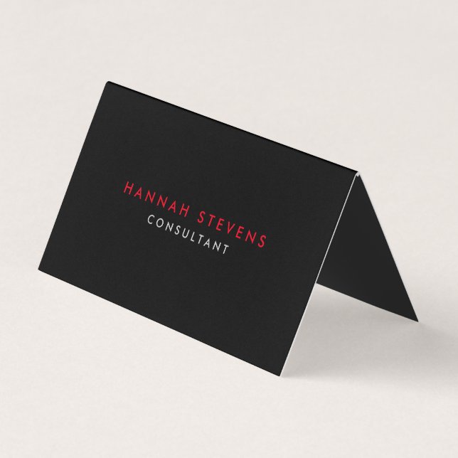 Black Grey Red Professional Modern Business Card (Front)
