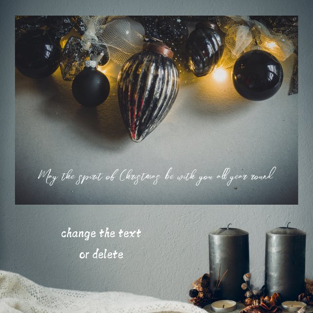 Black Grey Retro Christmas Ornaments Poster (Creator Uploaded)