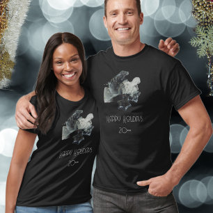 Black Grey Retro Christmas Ornaments T-Shirt