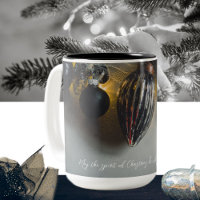 Black Grey Retro Christmas Ornaments