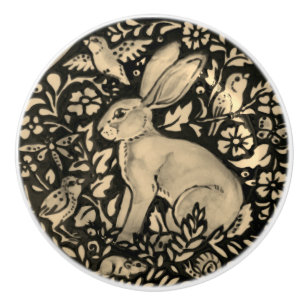 Black Grey Sepia Rabbit Bird Snail Drawer Pull