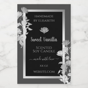 Black Grey Silver Frame Product Packaging Labels &