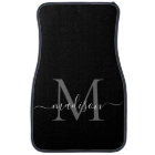 Black Grey Silver Monogram Elegant Girly Script