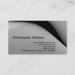 Black Grey Simple Plain Business Card