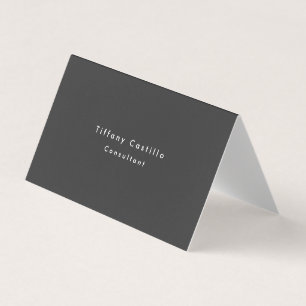 Black Grey Simple Plain Elegant Modern Business Card