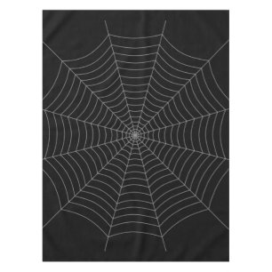 Black grey spider web Halloween pattern Tablecloth