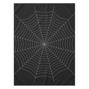 Black grey spider web Halloween pattern Tablecloth