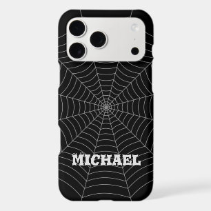 Black grey spider web Halloween Your Custom name