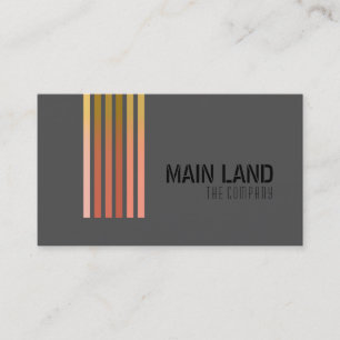 Black Grey Striped Modern Simple Professional Business Card