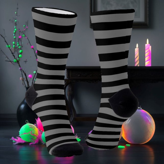 Black & Grey Striped Socks (Creator Uploaded)