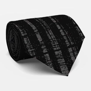 Black Grey Stripes Abstract Geometric Patterns Tie