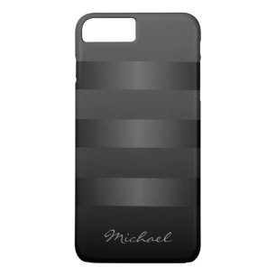 Black Grey Stripes Pattern Mens iPhone 8 Plus/7 Plus Case