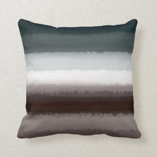 Black Grey Taupe Stripes Cushion