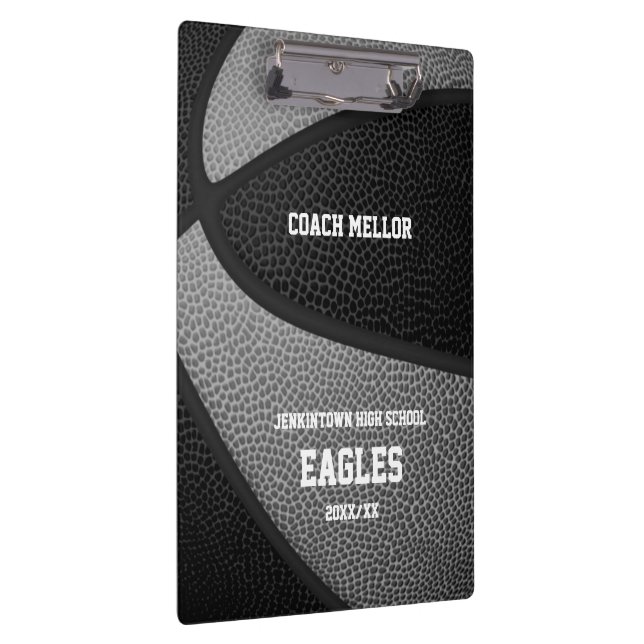 black grey team colours basketball coach name clipboard (Right)