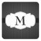 Black & Grey Vertical Stripes Monogram