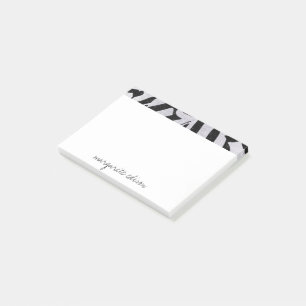 Black & Grey Wavy Stripes Design Post-it Notes