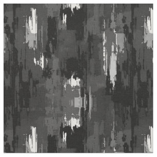 Black / Grey / White Abstract Paint Fabric