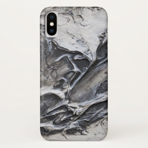 Black, Grey, White Abstract Painted iPhone Case