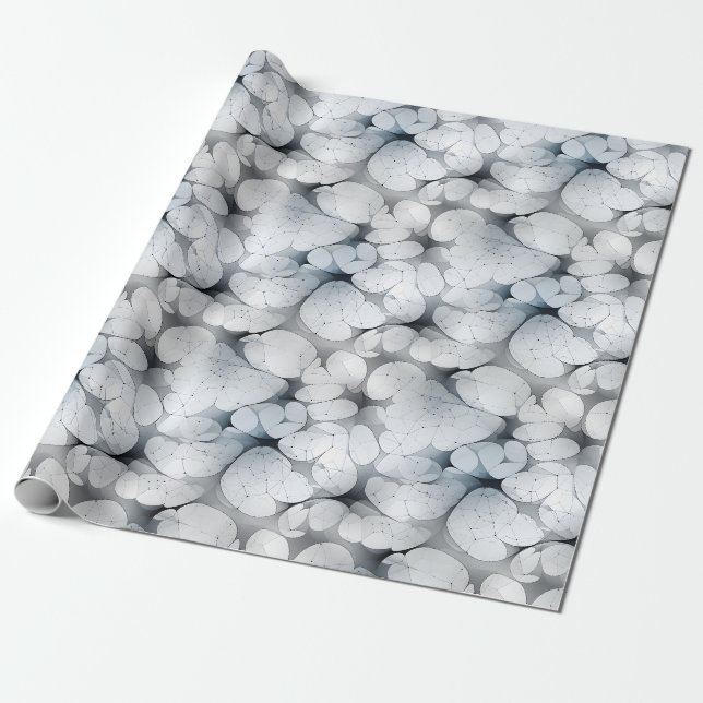 Black, Grey & White Abstract Wrapping Paper (Unrolled)