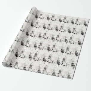 Black, Grey & White Abstract Wrapping Paper