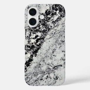 Black, Grey & White Granite  iPhone 16 Case