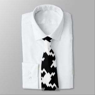 Black Grey & White Plaid Christmas Necktie