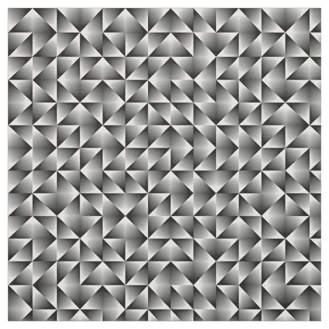 Black Grey White Retro Chic Geometric Squares Fabric (Swatch)