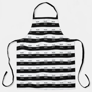 Black Grey White Text And Solid Colours Design Apron