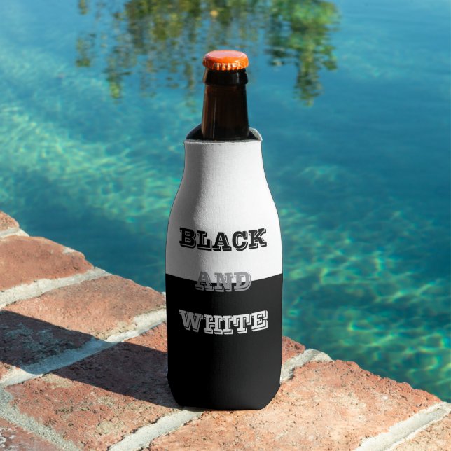 Black Grey White Text And Solid Colours Design Bottle Cooler (In Situ Pool)