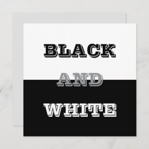Black Grey White Text And Solid Colours Design Card
