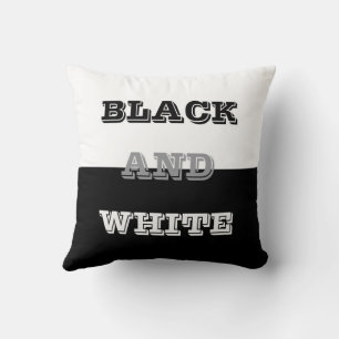 Black Grey White Text And Solid Colours Design Cushion