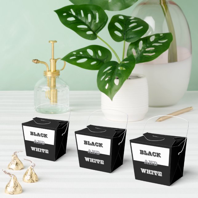 Black Grey White Text And Solid Colours Design  Favour Box (Multiple)