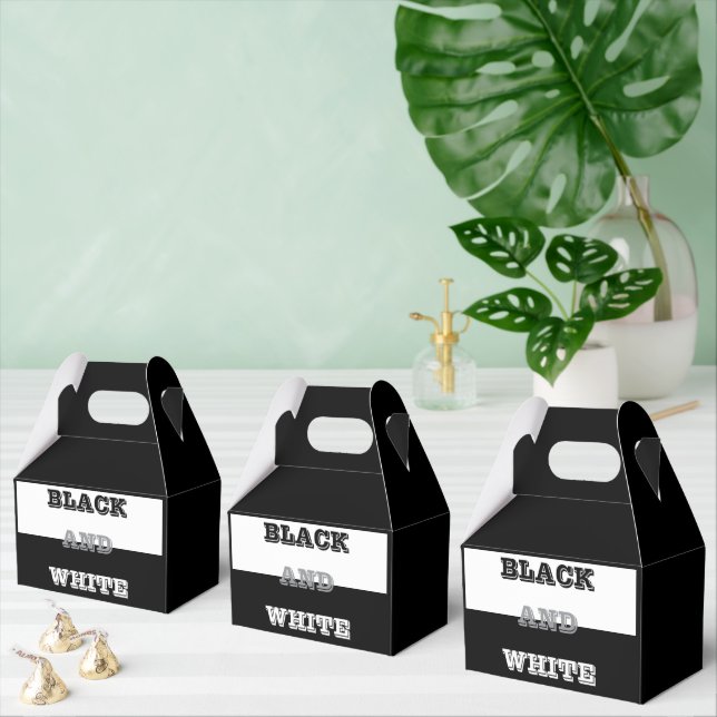 Black Grey White Text And Solid Colours Design  Favour Box (Multiple)