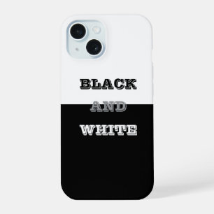 Black Grey White Text And Solid Colours Design iPhone 15 Case